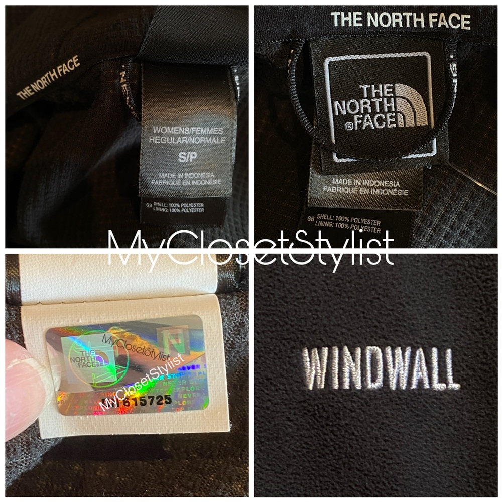 THE NORTH FACE Women’s WindWall Hood Jacket! Small Black Hooded Full Front Zip - Picture 7 of 9